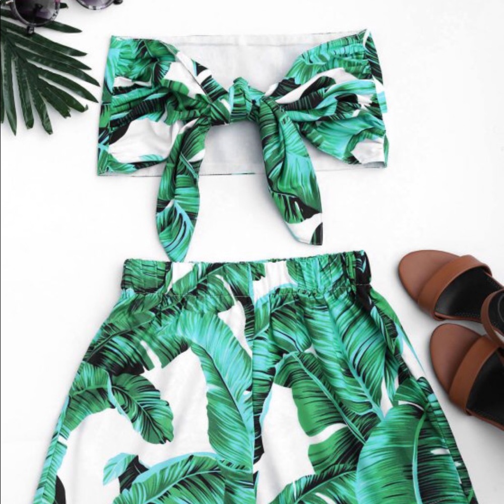 Leaf print two piece set (sold)